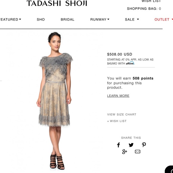Tadashi Shoji Metallic Lace Tiered Rosette Dress 2 - Picture 3 of 14